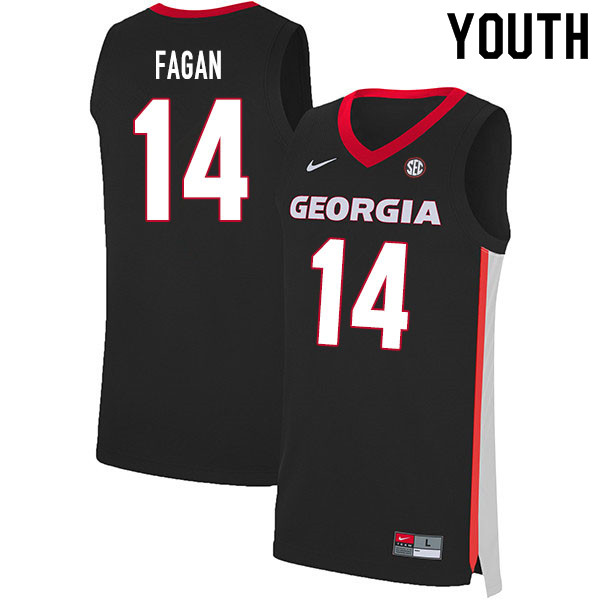 2020 Youth #14 Tye Fagan Georgia Bulldogs College Basketball Jerseys Sale-Black